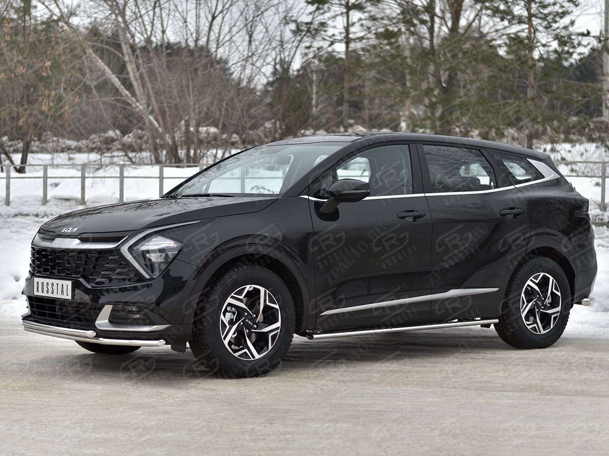 KIA SPORTAGE 2021- Защита переднего бампера d42 секции-d42 дуга (кроме STYLE AND X-LINE) KSZ-004026