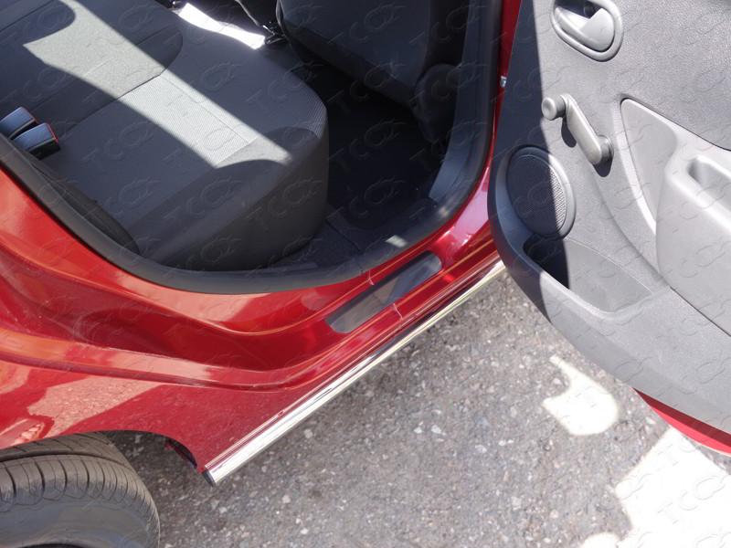 Накладки на пороги (лист шлифованный) 4шт для автомобиля Renault Sandero Stepway (5S) 2014-2018