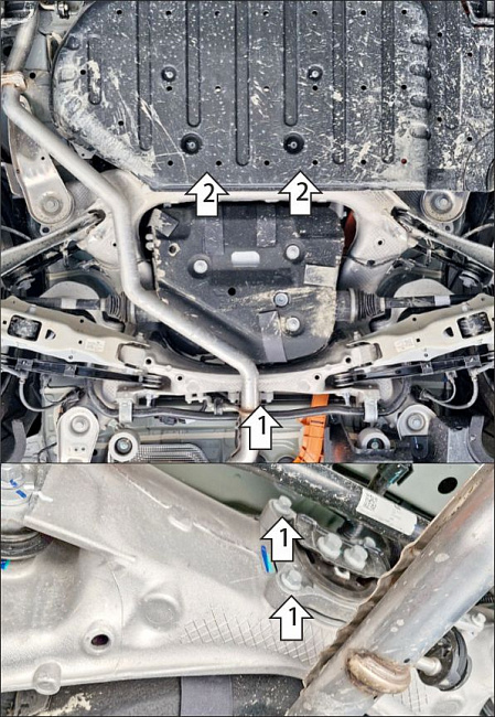 Защита алюминиевая Мотодор (Задний электромотор), 4 мм,  Li L9  2024- арт. 349914