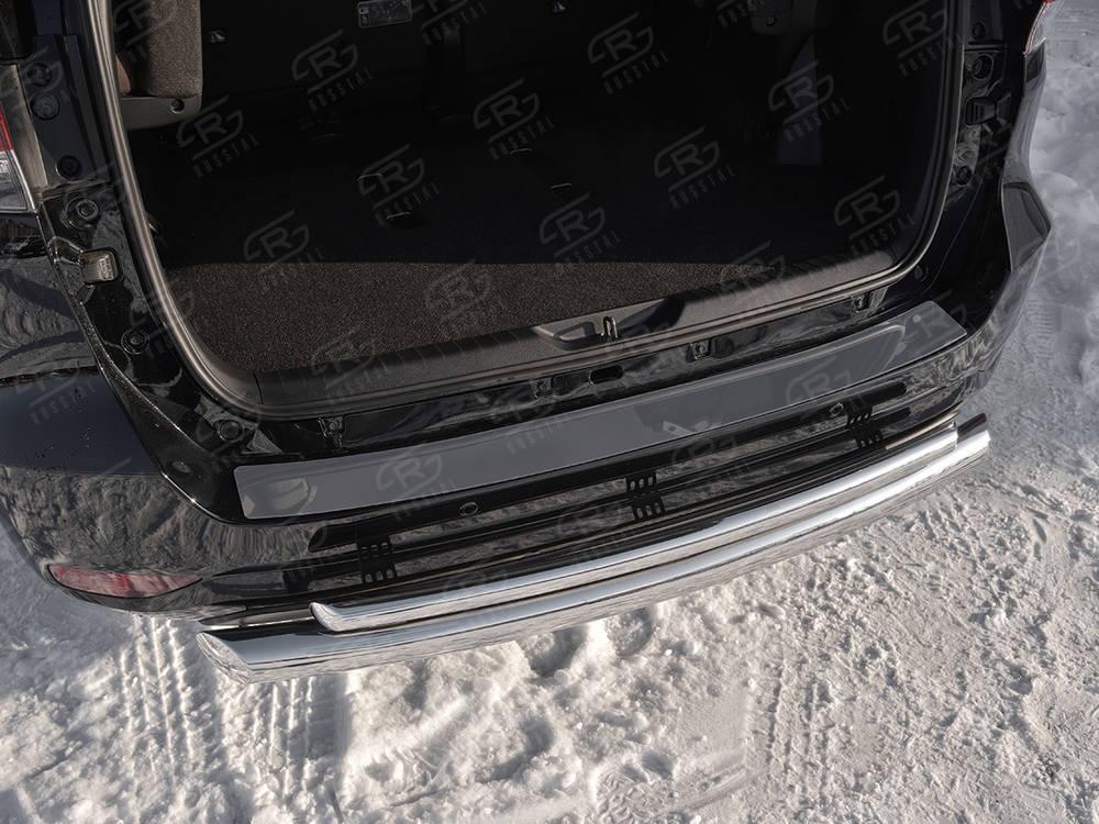 TOYOTA FORTUNER 2017-2020 Накладка на задний бампер (лист нерж зеркальный) TFN-002895