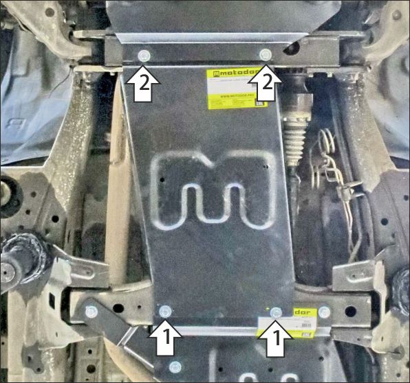 Защита стальная Мотодор (Коробка переключения передач), 2 мм,  Great Wall Poer  2021- арт. 73115