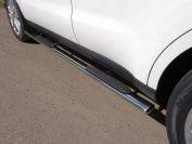 Пороги овальные с накладкой 75х42 мм для автомобиля Kia Soul 2017-, TCC Тюнинг KIASOUL17-22