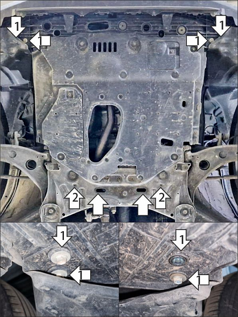 Защита стальная Мотодор (Двигатель, Коробка переключения передач), 2 мм,  Toyota Raize  2019- арт. 72512