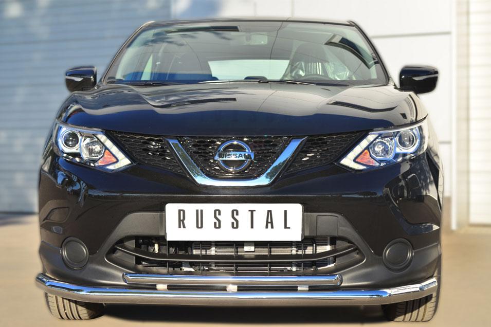 Защита переднего бампера d57/d42 для Nissan Qashqai 2014, Slitkoff NQQZ-001787