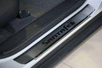Накладки на внутренние пороги с логотипом вместо пластика для Hyundai Santa Fe 2006, Союз-96 HSFE.31.3122