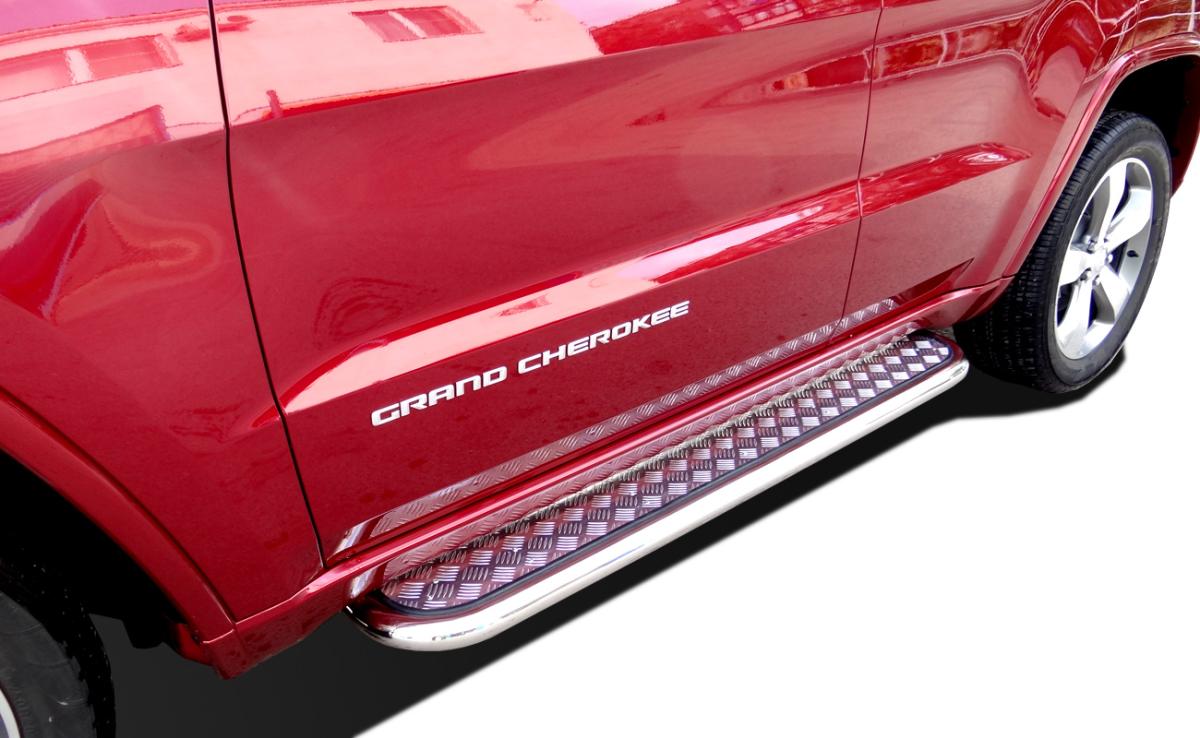Пороги с накладным листом для автомобиля JEEP Grand Cherokee 2013. JGC.13.41, Россия