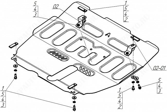 Защита АвтоСтандарт (Двигатель, Коробка переключения передач), 1,5 мм,  для Changan Cs75 Plus  2023- арт. 57211