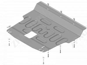 Защита стальная Мотодор (Двигатель, Коробка переключения передач), 2 мм, Сталь для KIA Sorento 2012-2020 арт. 71001