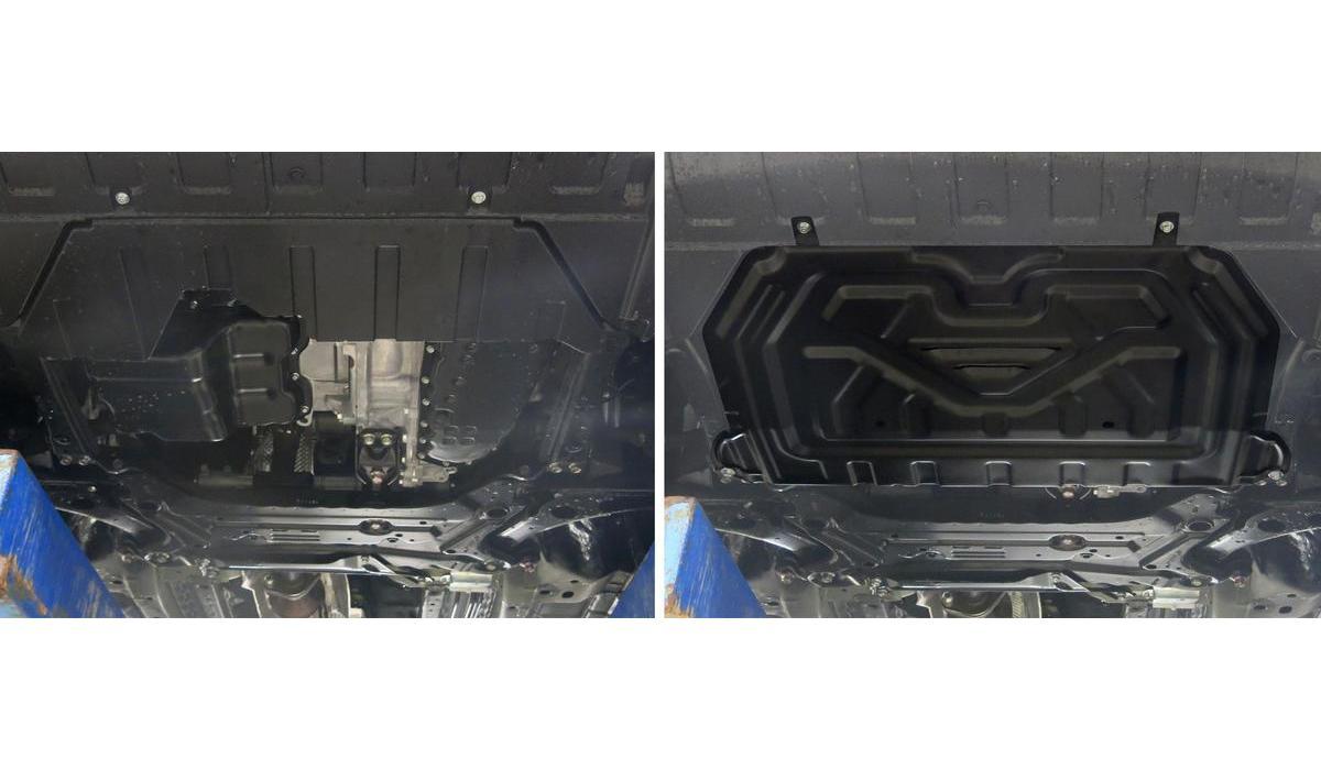 Защита картера и КПП AutoMax для Mitsubishi Outlander III 2012-2018, сталь 1.4 мм, с крепежом, AM.4036.1