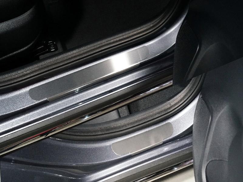 Накладки на пороги (лист шлифованный) 4шт для автомобиля Kia Rio X 2020 TCC Тюнинг арт. KIARIOX20-06