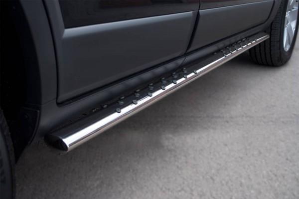 Chevrolet Captiva 2011-2013 Пороги труба 75х42 овал с проступью CHCO-000830