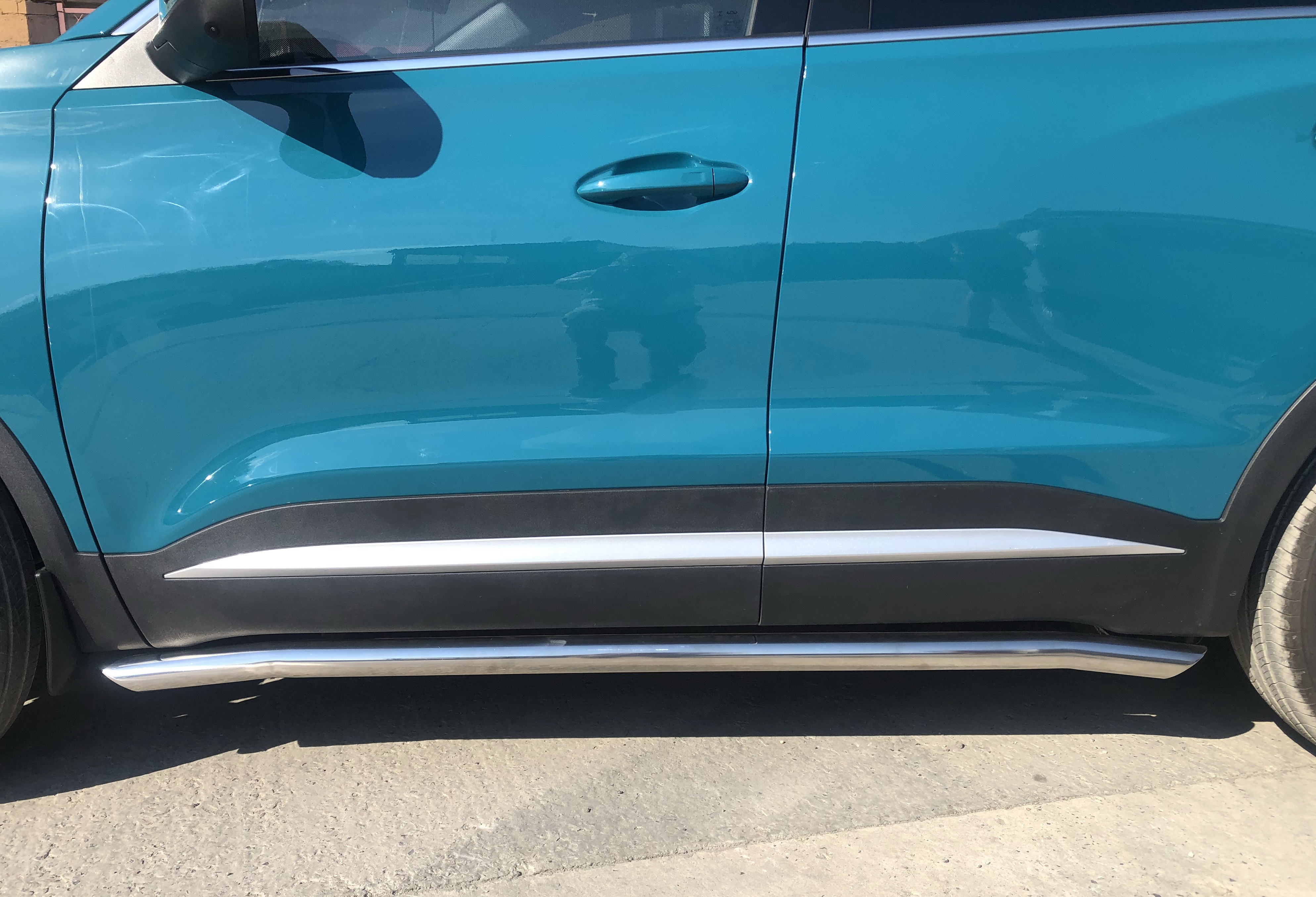 Защита штатного порога труба для автомобиля CHERY Tiggo 7 Pro 2021 арт. CTGP.7.21.32