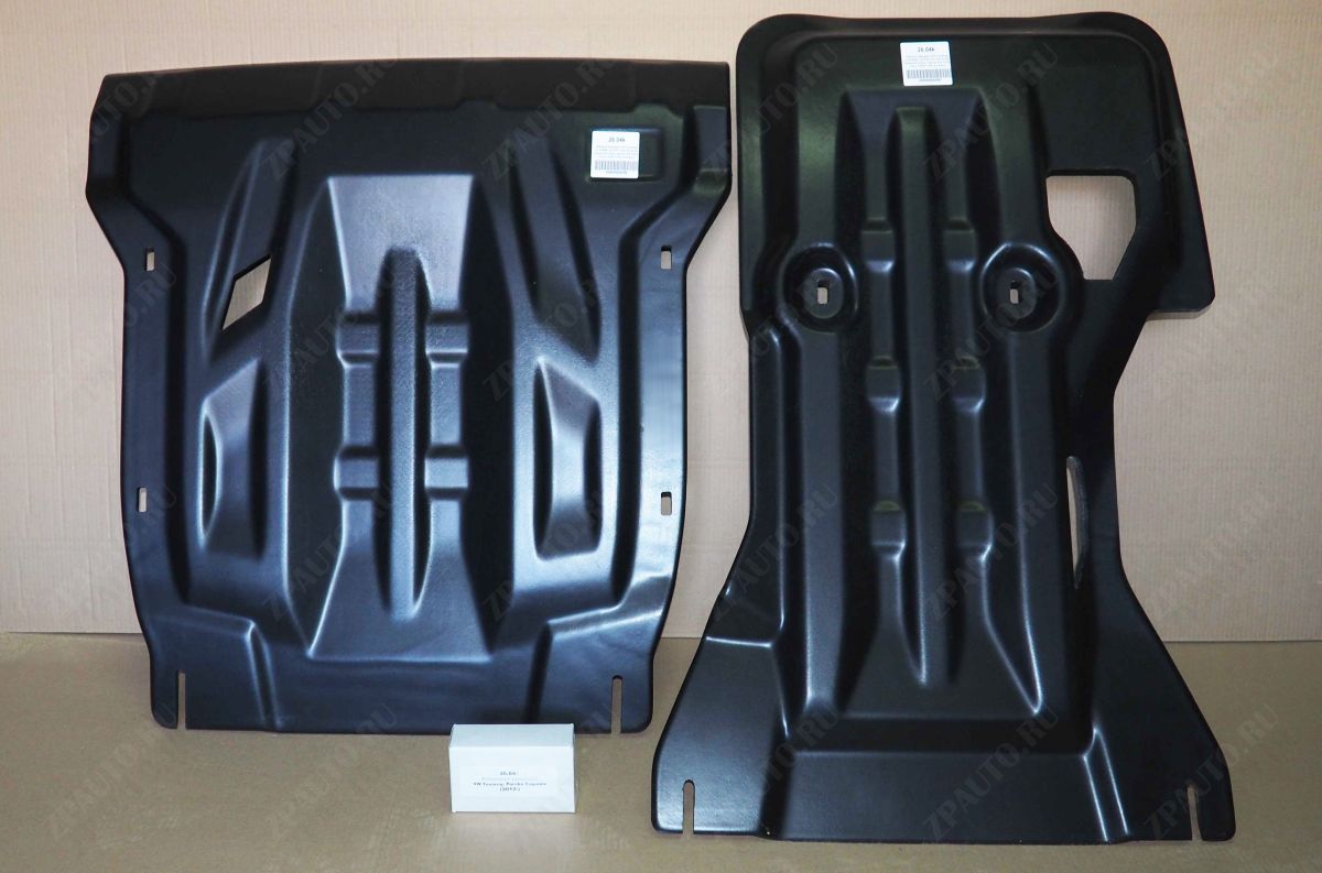 КОМПОЗИТНАЯ ЗАЩИТА КАРТЕРА ДВИГАТЕЛЯ И КПП VW TOUAREG (ТУАРЕГ) V-ВСЕ, КРОМЕ 4,1D(2010-2018)(10 ММ) ИЗ 2Х ЧАСТЕЙ, арт. 26.04K