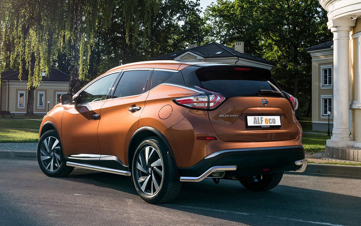 Пороги труба D 60,3 для Nissan Murano(Ниссан Мурано), ALFeco арт. NISMUR-16.06