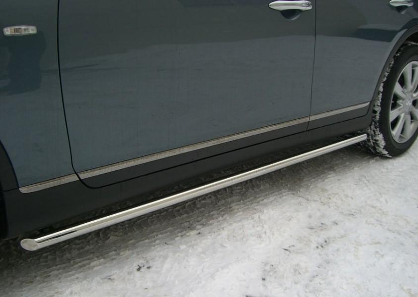 Пороги труба d42 вариант 1 для Infiniti EX35 2008, Slitkoff IET-0002701