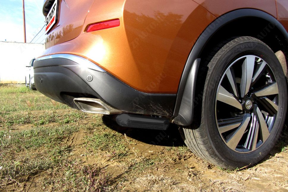 Уголки d57 черные Nissan Murano (2014-2022) , Slitkoff, арт. NIM16007B