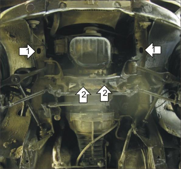 Защита стальная Мотодор (Двигатель), 2 мм, Сталь для Mercedes-benz E-class 1976-1985 арт. 01223