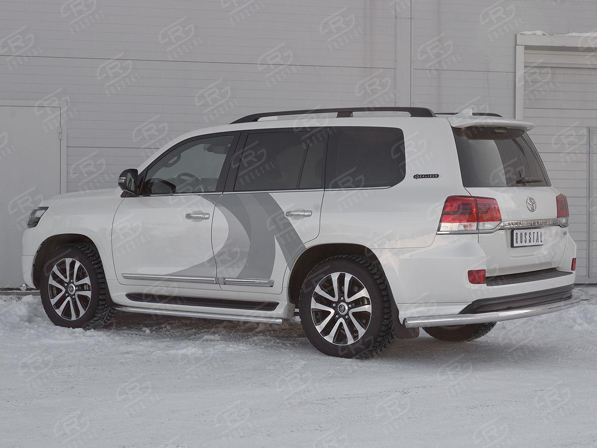 Защита заднего бампера d76 на Toyota Land Cruiser 200 2017 Excalibur, Slitkoff TLCZ-002909