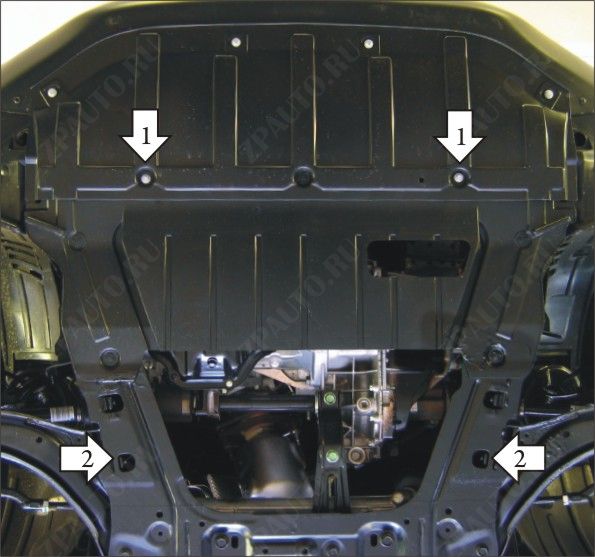 Защита двигателя, кпп стальная Motodor для Nissan Qashqai 2006- 2007-2010 (2 мм, сталь), 01434