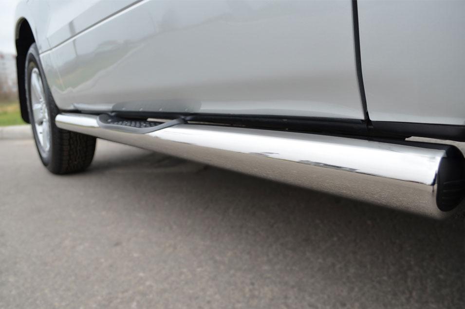 Пороги труба d76 с накладками вариант 3 для Suzuki Grand Vitara 3d 2012, Slitkoff SV3T-0011083