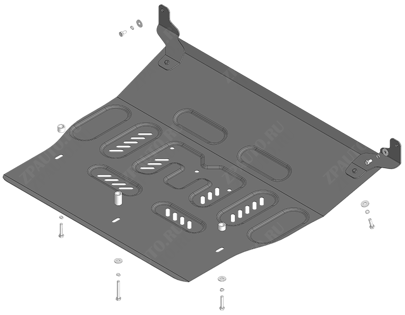 Защита стальная Мотодор (Двигатель, Коробка переключения передач), 2 мм,  Volkswagen Teramont X  2023- арт. 72710