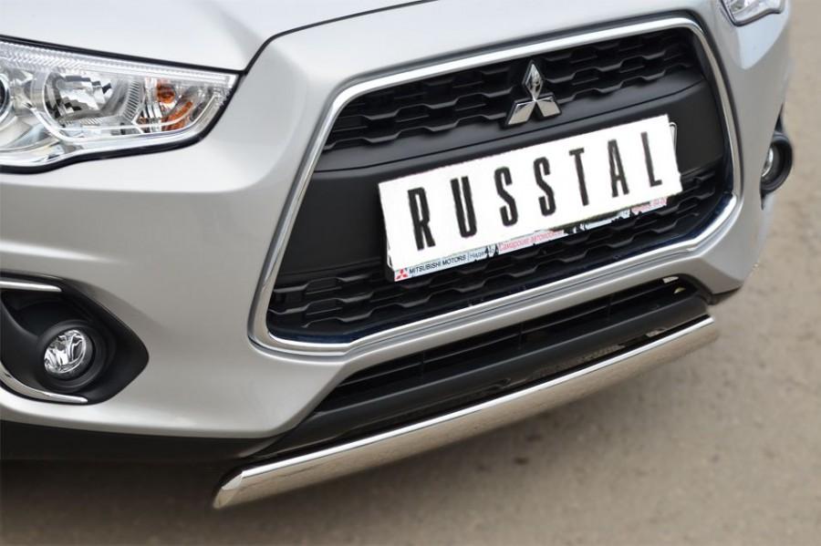 Защита переднего бампера d75х42 овал для Mitsubishi ASX 2013, Slitkoff MASZ-001323