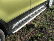 Пороги алюминиевые с пластиковой накладкой (1720 из 2-х мест) для автомобиля Suzuki SX4 2013-, TCC Тюнинг SUZSX414-08AL