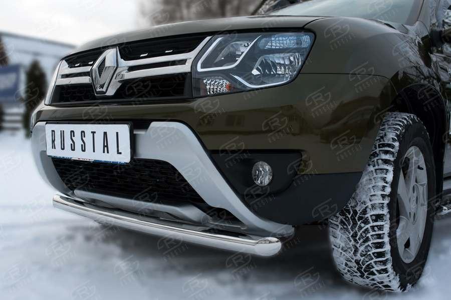 Защита переднего бампера d57 на Renault Duster 2015, Slitkoff RDZ-002175