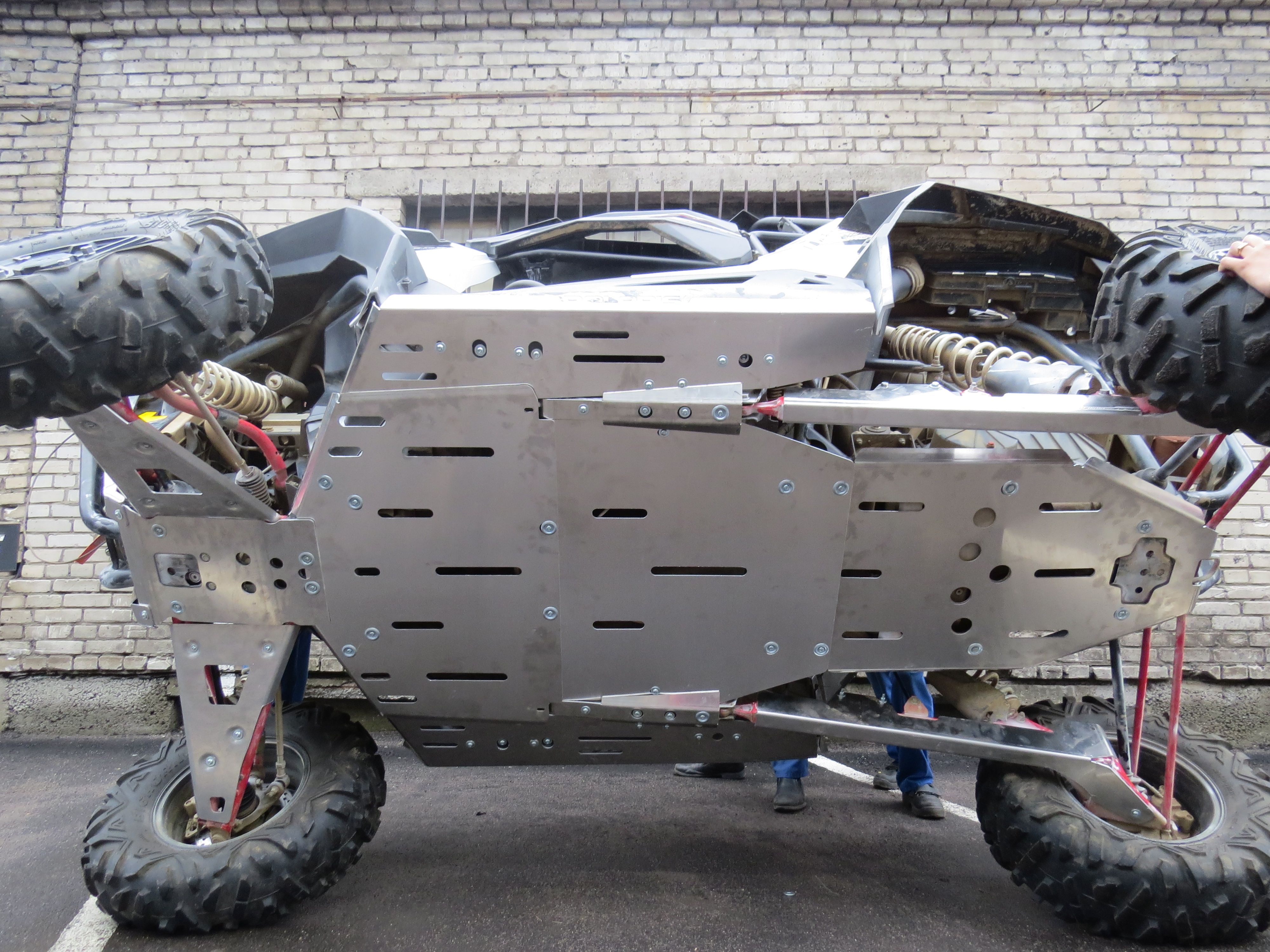 Защита задних рычагов для POLARIS RZR XP Turbo 2016-18, алюминий 4 мм, STORM, арт. 3122