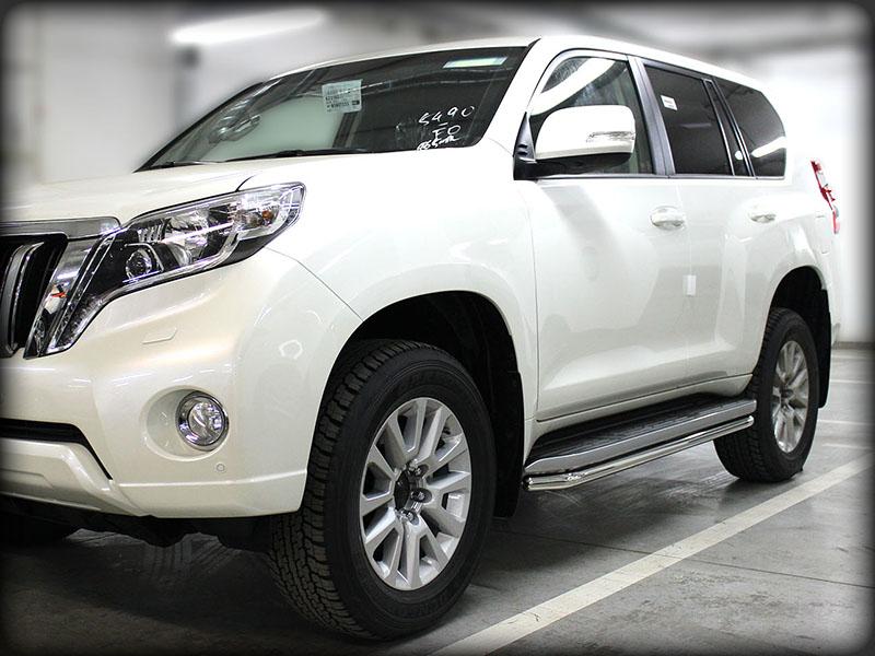 Пороги (обвод штатного порога, под порог) d-53 для автомобиля Toyota Land Cruiser Prado 150 STYLE 2019-наст.вр., Технотек, арт. LCPR19_2S