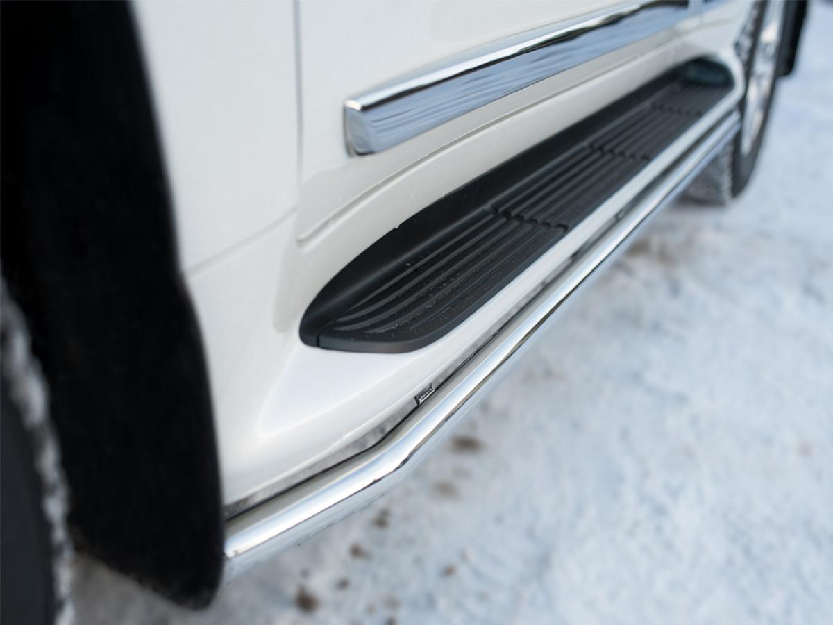 Защита порогов d42 для автомобиля Toyota Land Cruiser 200 TRD 2019 арт. TLCT-003334, Slitkoff