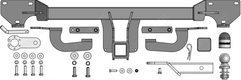 Фаркоп Gac GS4 2024-, тип шара E, MOTODOR, арт. 97806-E