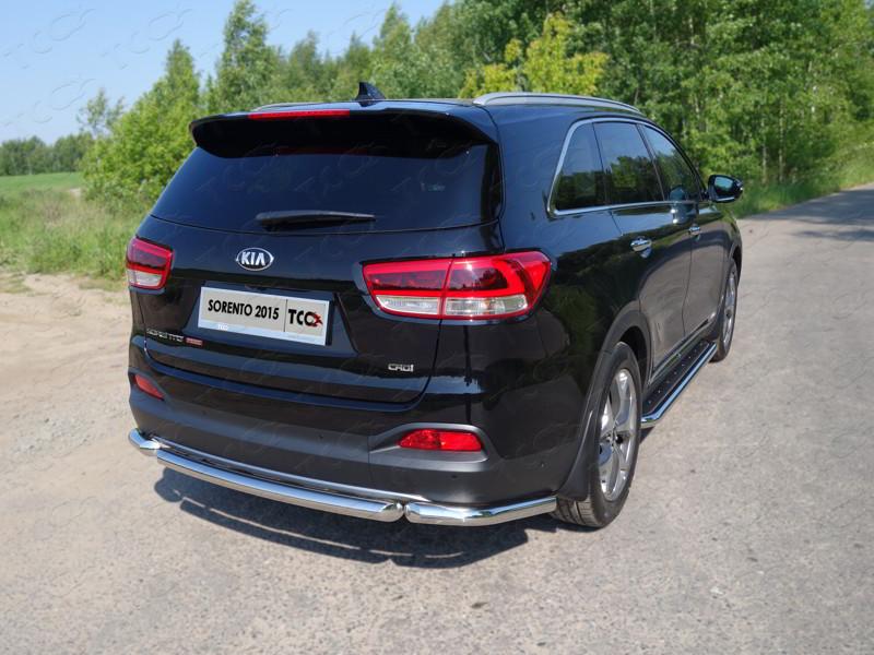 Защита задняя (короткая) 60,3 мм для Sorento Prime III 2015 (Киа Соренто Прайм 3 2015-), ТСС KIASOR15-16, TCC Тюнинг