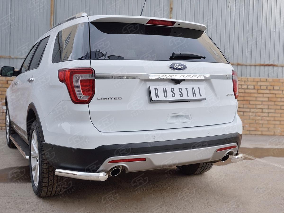 Защита заднего бампера уголки d57 для Ford Explorer 2015, Slitkoff FEZ-002666