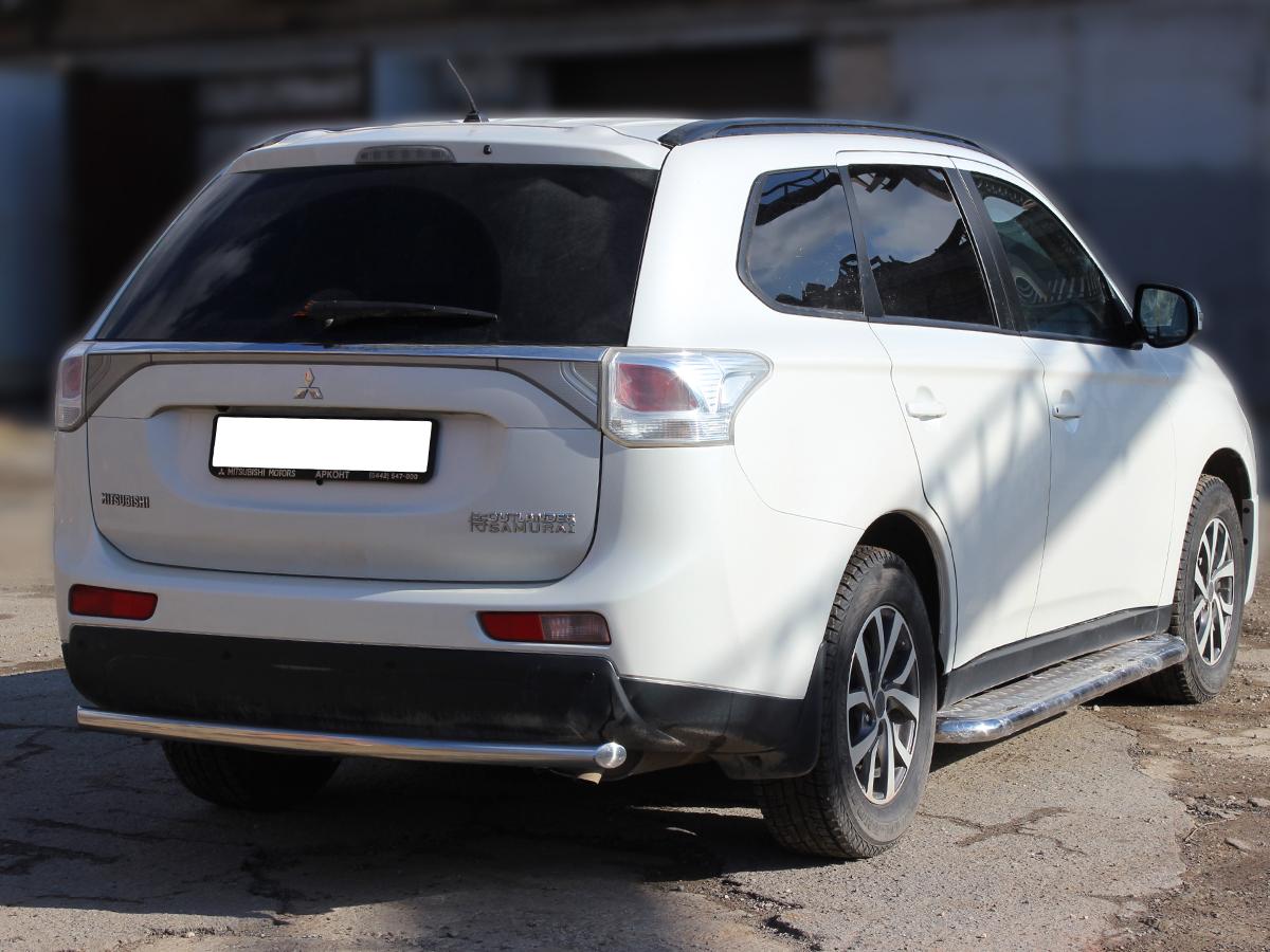 Защита заднего бампера одинарная d-53 для автомобиля Mitsubishi Outlender 2012-2014г.в. SAMURAI, Технотек, арт. MOUS2012_3