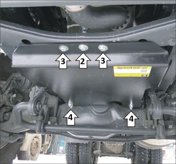 Защиты Грузовые Motodor (Двигатель), 6 мм, сталь для Mercedes-benz Arocs 2020- арт. 21225