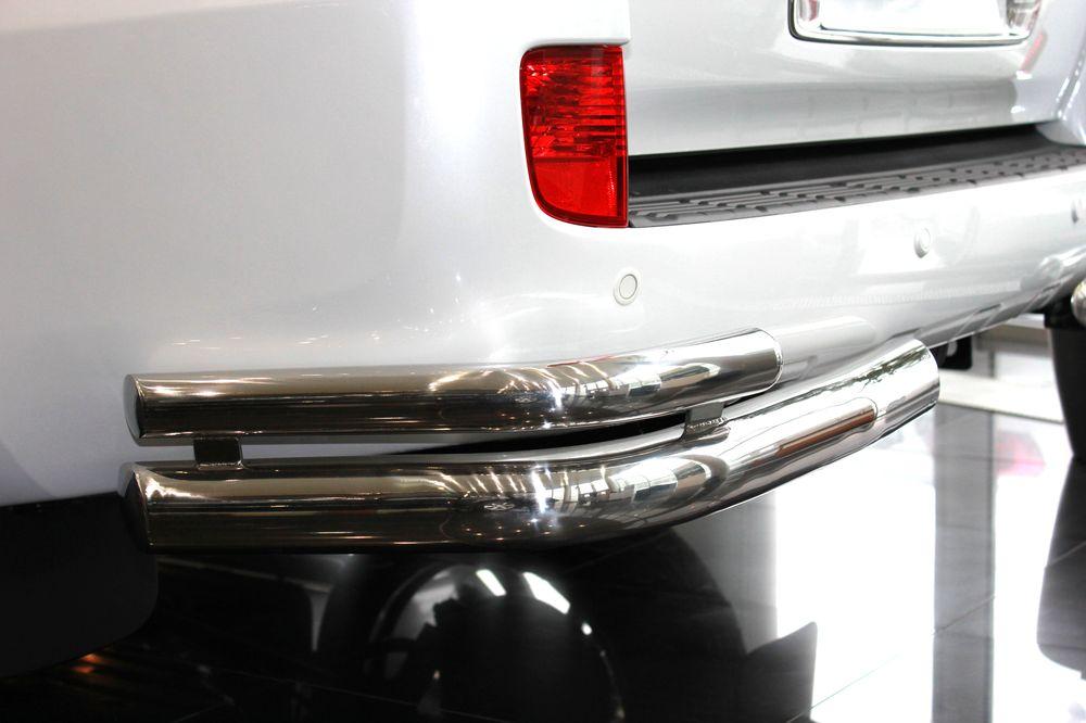 Защита заднего бампера "уголки" d-76+53 (нерж. сталь) для Lexus LX 570 2012, Технотек LX12_3