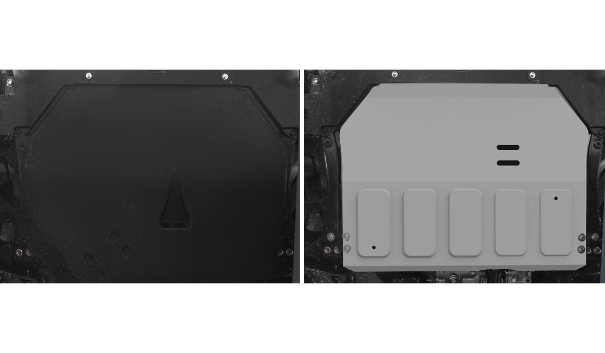 Защита картера и КПП Rival для Mitsubishi Eclipse Cross 2018-2021, штампованная, алюминий 3 мм, с крепежом, 333.4050.1