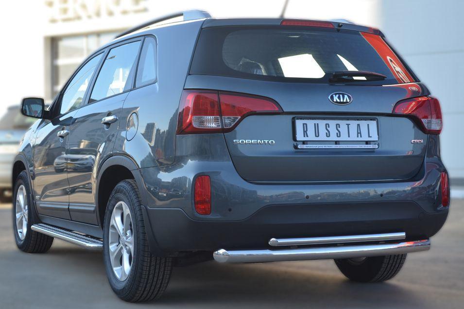 Защита заднего бампера d76/42 для KIA Sorento 2013, Slitkoff KIZ-001272