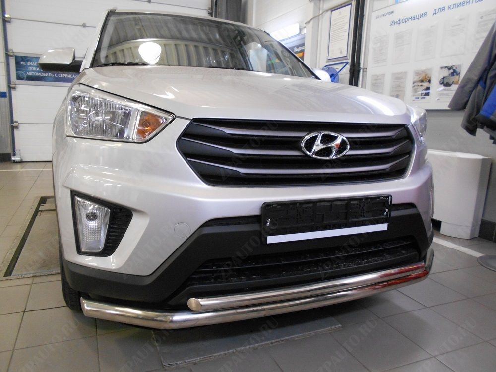 Защита переднего бампера двойная для автомобиля HYUNDAI Creta 2016 арт. HYC.16.03