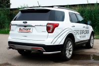 Уголки d57 Ford Explorer (2017-2019) Black Edition, Slitkoff, арт. FEX18011BE