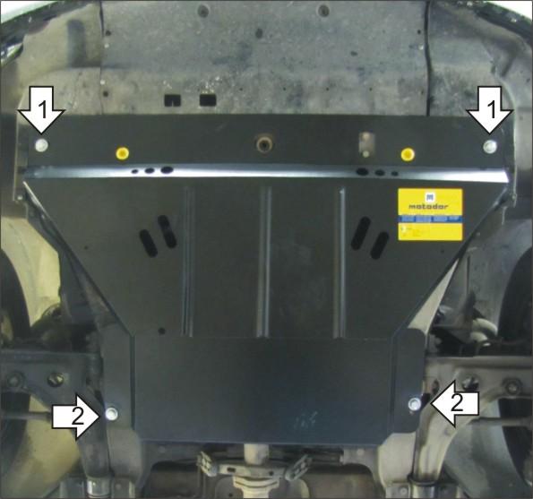Защита стальная Мотодор (Двигатель, Коробка переключения передач), 2 мм, Сталь для Saab 9000 1985-1998 арт. 01807
