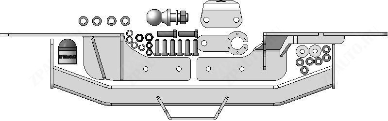 Фаркоп Toyota Highlander  2014-2020, тип шара FE , Motodor, арт.92528-FE