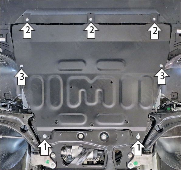 Защита АвтоСтандарт (Двигатель, Коробка переключения передач), 1,5 мм,  для Exeed RX  2023- арт. 59014
