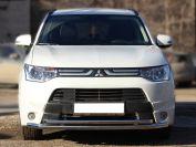 Защита переднего бампера двойная d-53+43 для автомобиля Mitsubishi Outlender 2012-2014г.в. SAMURAI, Технотек, арт. MOUS2012_1.1