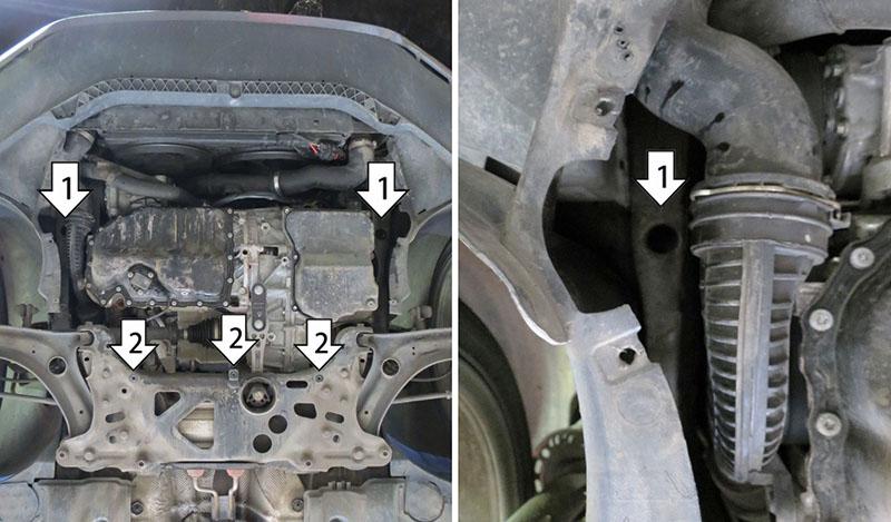 Защита стальная Мотодор (Двигатель, Коробка переключения передач), 2 мм, Сталь для Volkswagen Passat B8 2015- арт. 72746