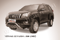 Кенгурятник d76 низкий мини с защитой картера Toyota Land Cruiser Prado J150 (2009-2013) Black Edition, Slitkoff, арт. TOP005BE