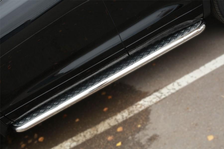 Пороги труба d57 с листом для Toyota Highlander 2013-2016, Slitkoff THRL-001921