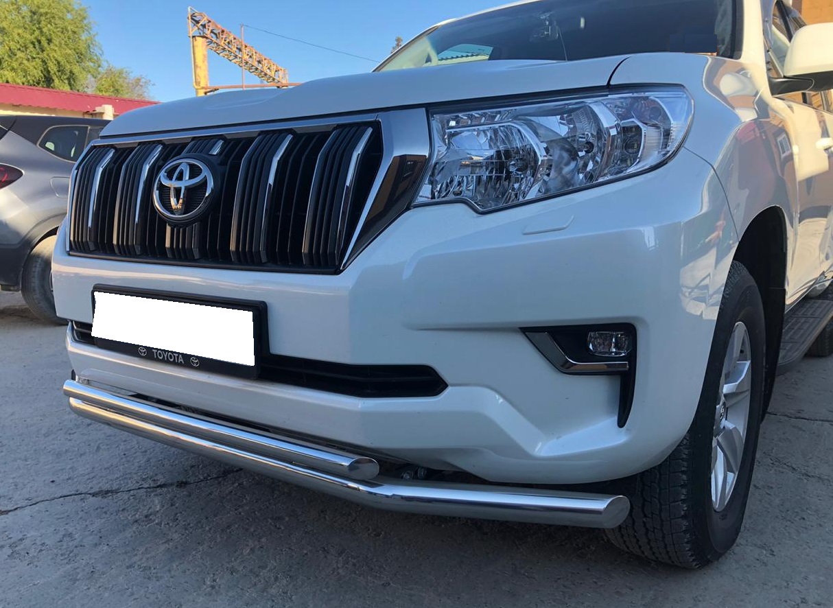 Защита переднего бампера двойная для автомобиля Toyota Land Cruiser Prado арт. ТLСP150.17.03-1