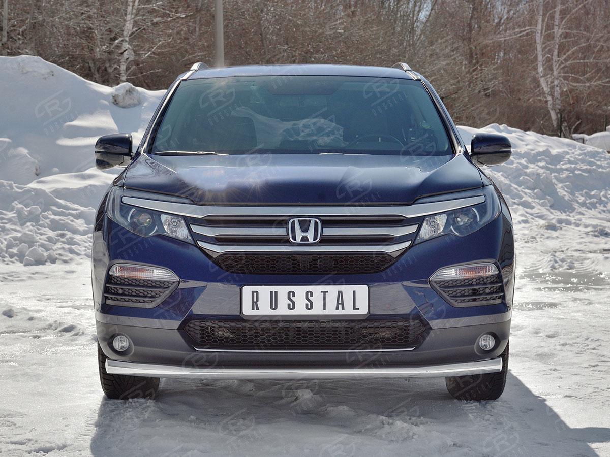 Защита переднего бампера d57 на Honda Pilot III 2015, Slitkoff HPZ-002918